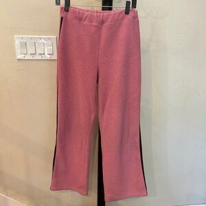 Thick Fleece Thermal Pull On Pants with Black Side Stripes & a Pocket